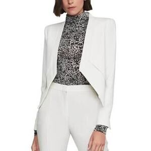 BCBGMaxAzria Lloyd Open Blazer Jacket White Size S Office Siren